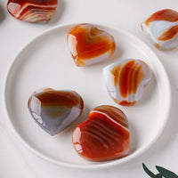 Natural Carnelian Heart Carving