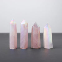 Natural Aura Rose Quartz Tower