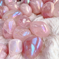 Natural Aura Rose Quartz Tumble