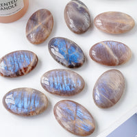 Natural Moonstone Palm Stone