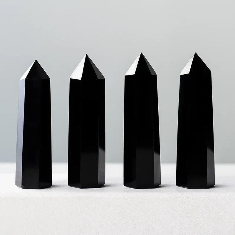 Natural Black Obsidian Tower