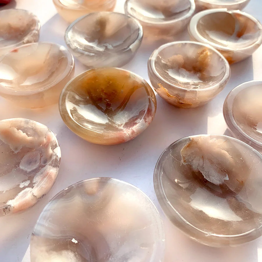 Natural Sakura Flower Agate Bowl