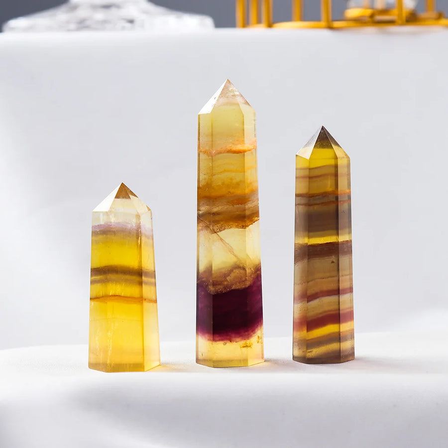 Natural Yellow Fluorite Tower