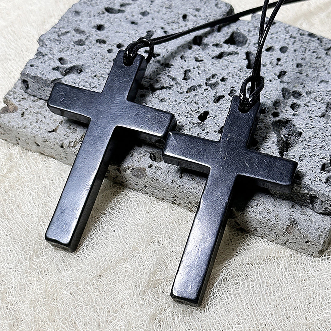 Natural Shungite Cross Pendant