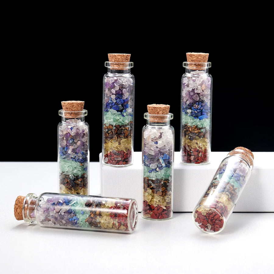 Natural Healing 7 Chakra Crystal Bottle