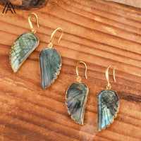 Natural Crystal Angel Wing Dangle Earring