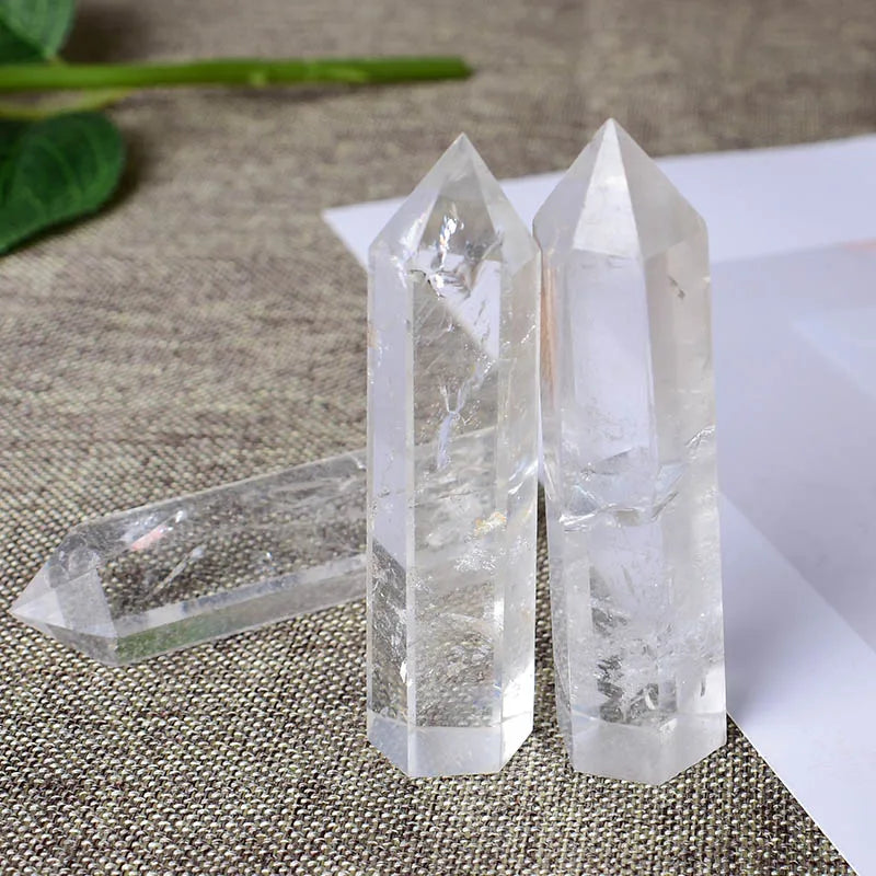 Natural Crystal Clear Quartz Crystal Point Wand