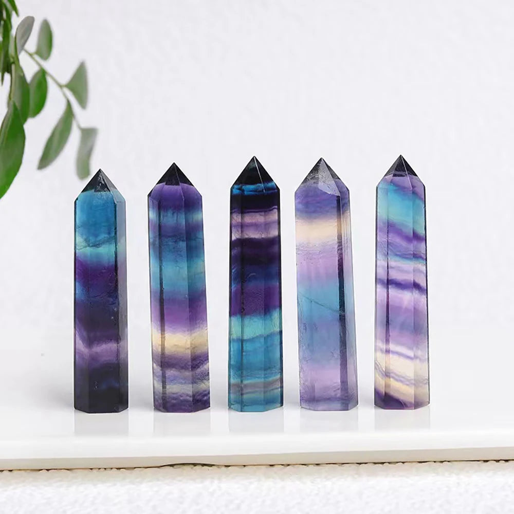 Natural Rainbow Fluorite Point