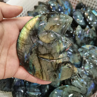 Natural Labradorite Moon Face Carving