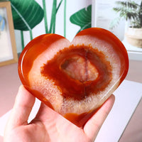 1pc Natural Carnelian Crystal Heart Spiritual Meditation Feng Shui Druzy Home Ornament