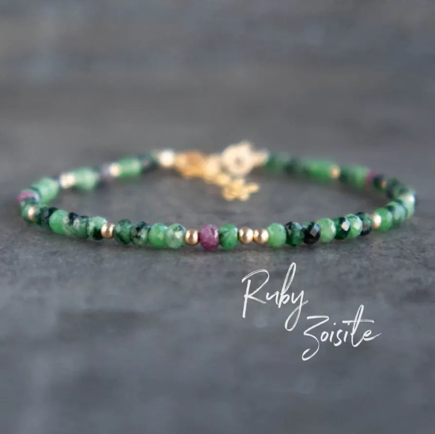 Ruby in Zoisite Bracelet Grief Healing Bracelet Beaded Crystal Bracelets