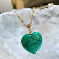 Natural Malachite Stone Pendant Necklace