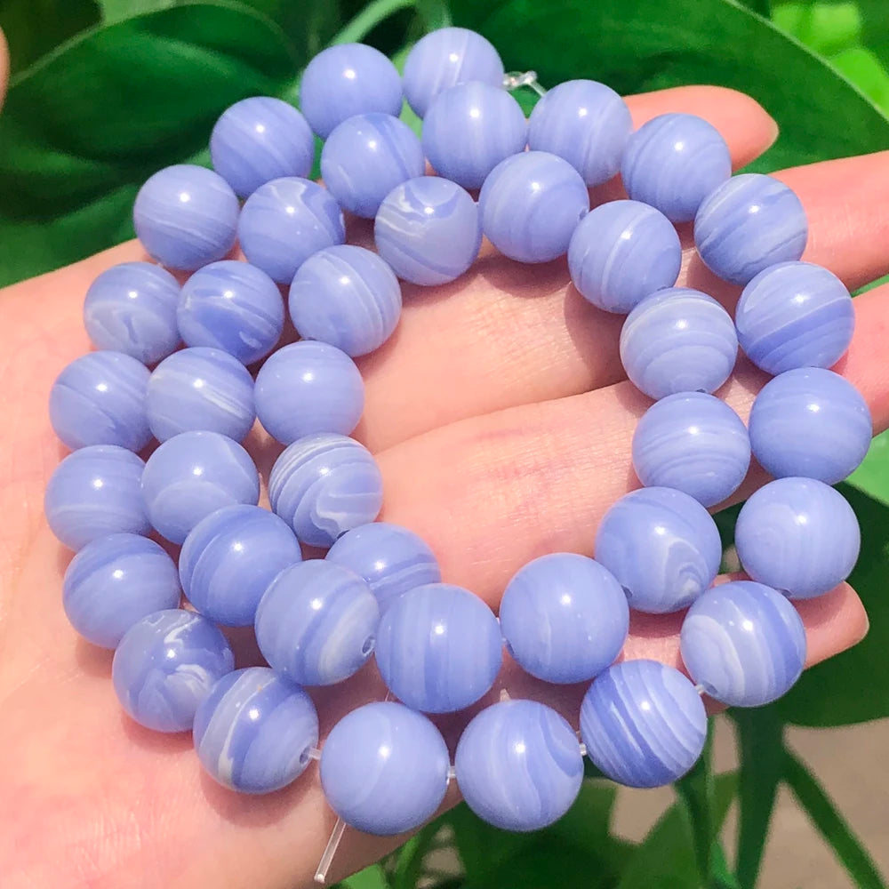 Natural Blue Lace Agate Bead