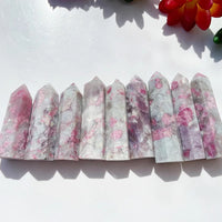 Natural Crystal Tower Plum Blossom Tourmaline Crystal Point