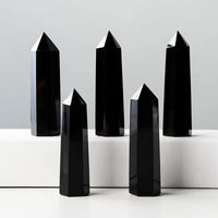 Natural Black Obsidian Tower