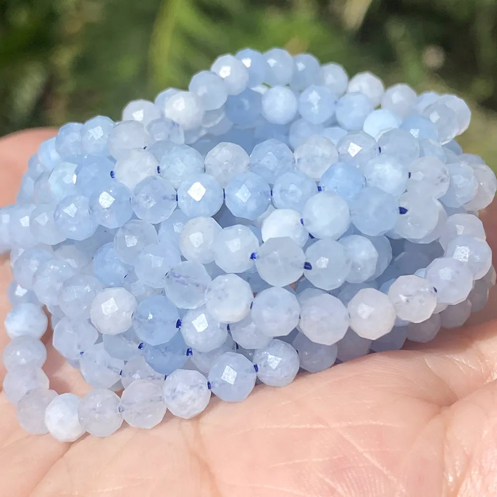 Natural Faceted Aquamarine Bead