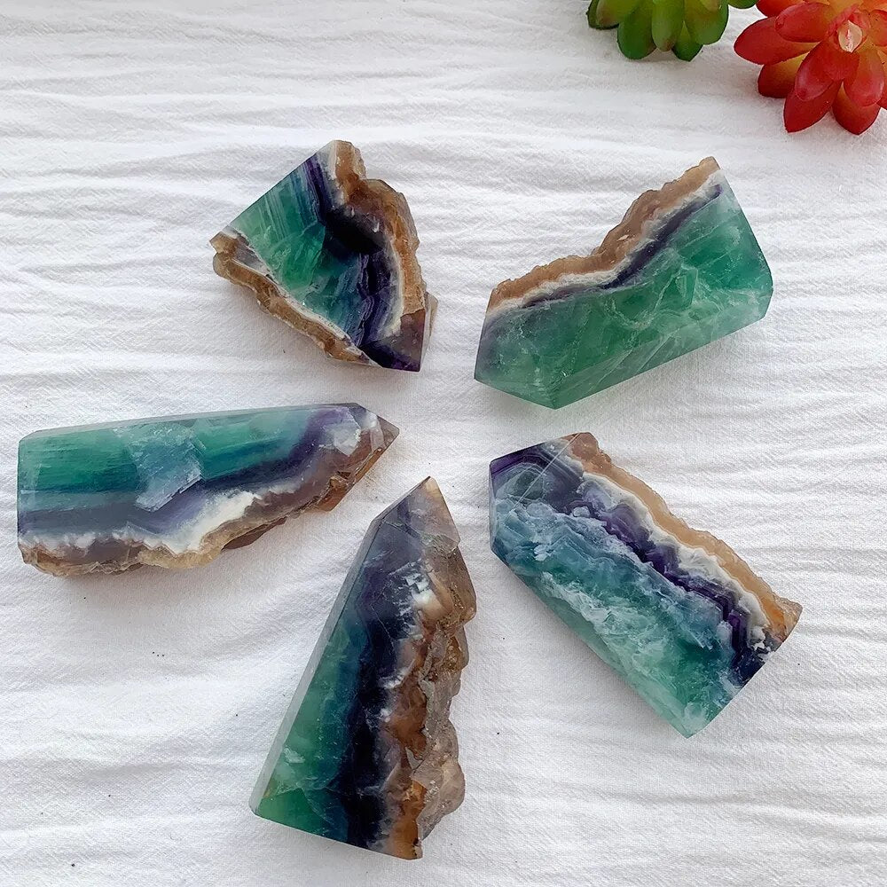 Natural Rainbow Fluorite Tower