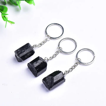 Natural Black Tourmaline Key Chain