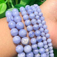 Natural Blue Lace Agate Bead