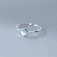 925 Sterling Silver Minimalist Moonstone Ring