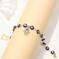 Boho Hand Blue Evil Blue Eye Charm Anklet Bracelet