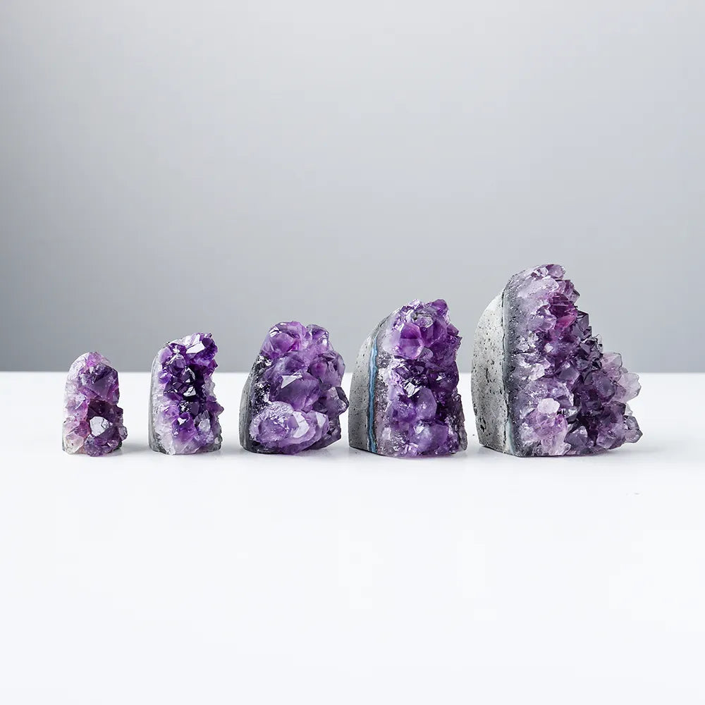 Natural Mini Amethyst Cluster Geode Wand Healing Crystal Quartz Rock Cluster Druzy Witchcraft Gemstone Specimen Decoration