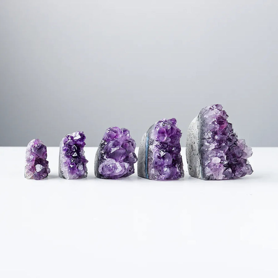 Natural Mini Amethyst Cluster Geode Wand Healing Crystal Quartz Rock Cluster Druzy Witchcraft Gemstone Specimen Decoration