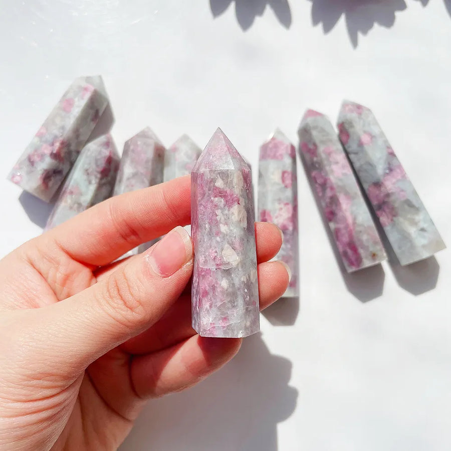 Natural Crystal Tower Plum Blossom Tourmaline Crystal Point