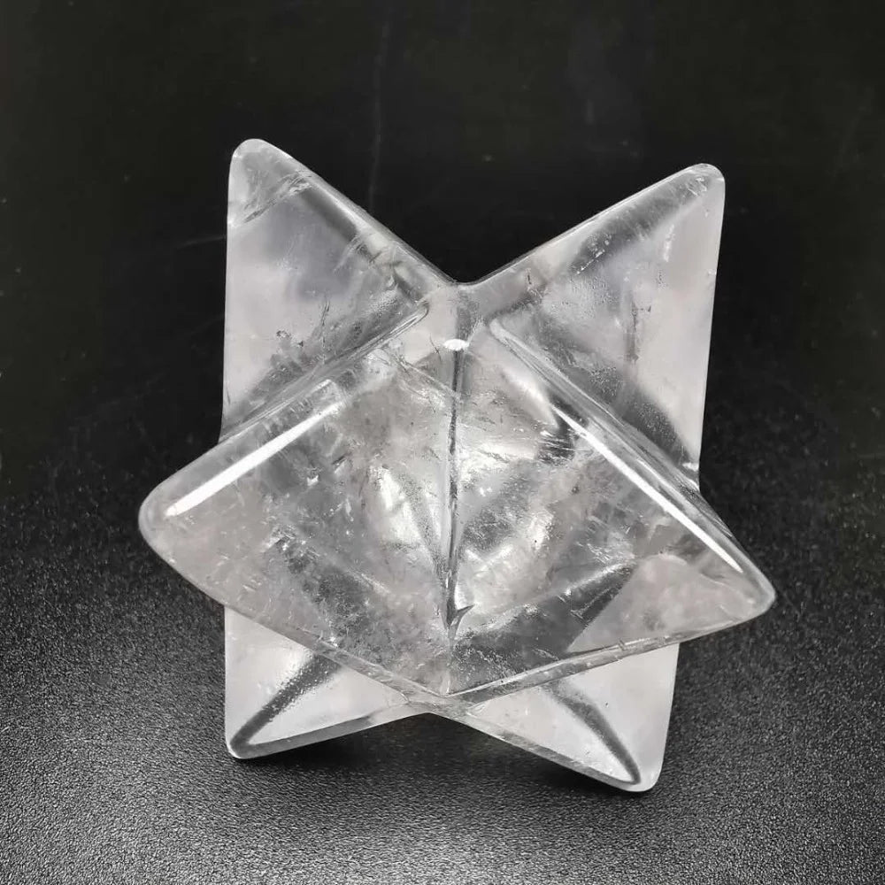 Natural Clear Quartz Merkaba Star