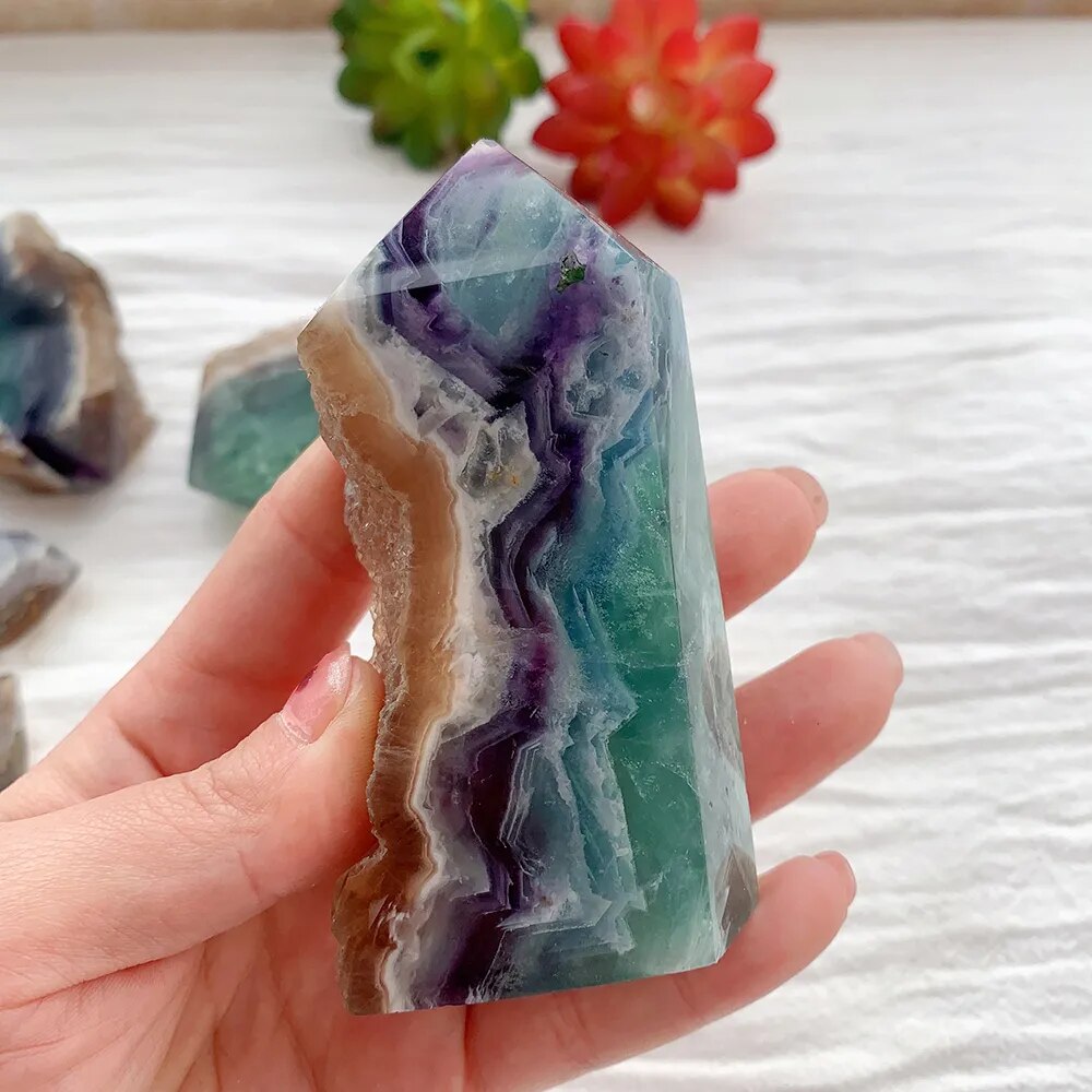 Natural Rainbow Fluorite Tower