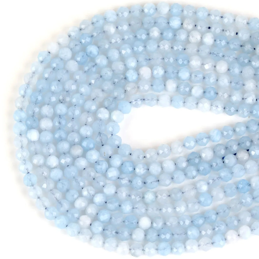 Natural Faceted Aquamarine Bead