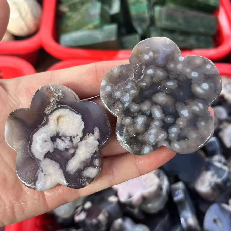 Natural Flower Agate Flower Carving