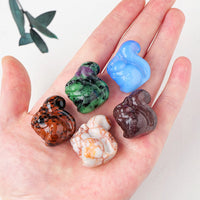 Natural Gemstone Squirrel Carving Mystery Box