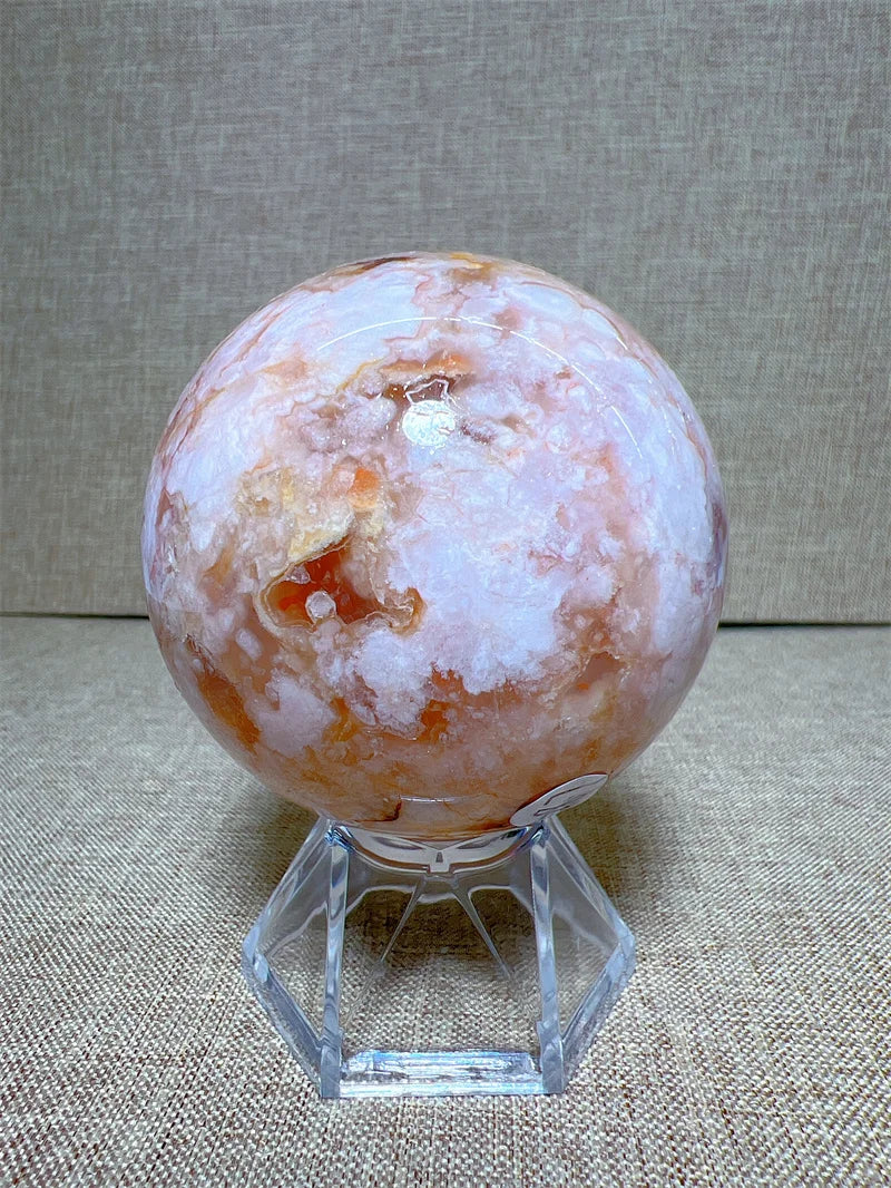 High Quality Natural Flower Agate Sphere