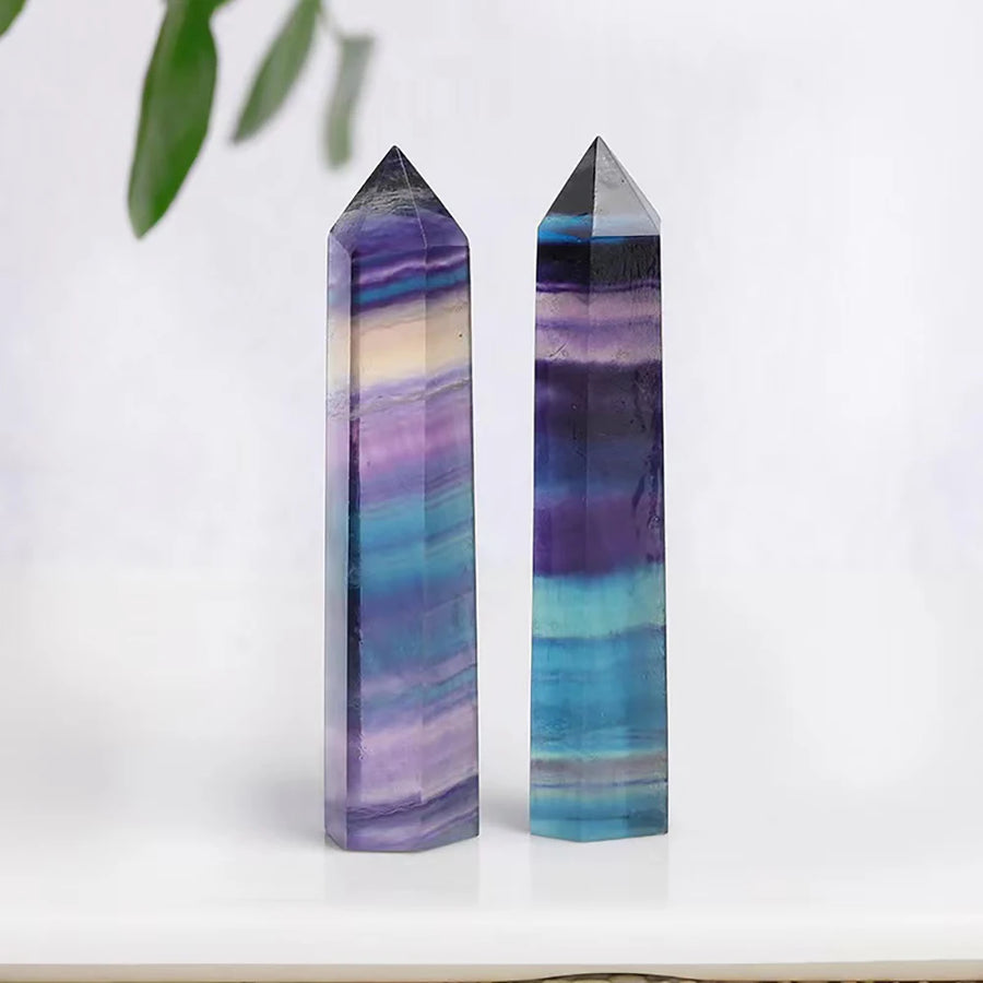 Natural Rainbow Fluorite Point