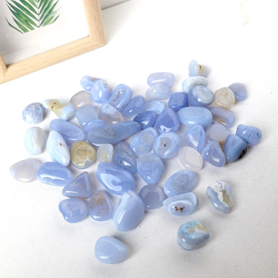 Natural Blue Chalcedony Tumble