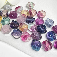 Natural Rainbow Fluorite Cat Paw