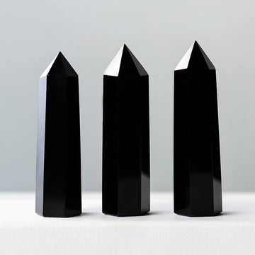 Natural Black Obsidian Tower