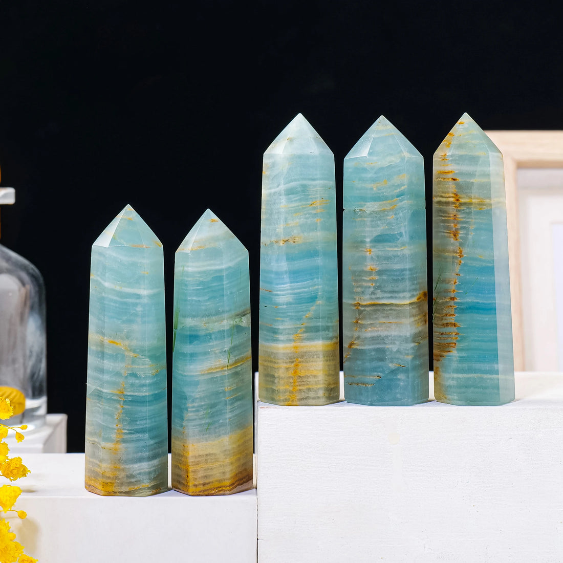 Natural Blue Onyx Calcite Tower