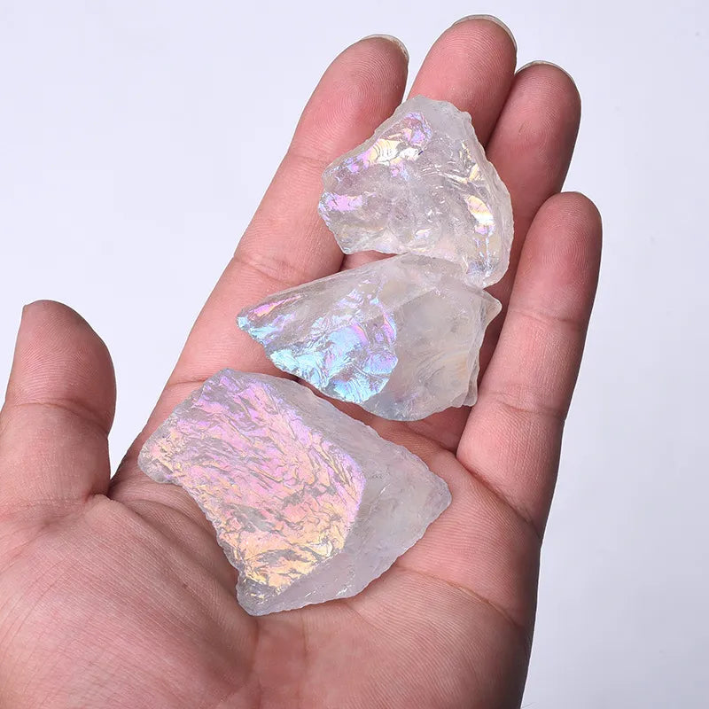 50G/Bag 2-3pcs Natural Clear Quartz Aura Raw Stone Unpolished Healing Gemstone