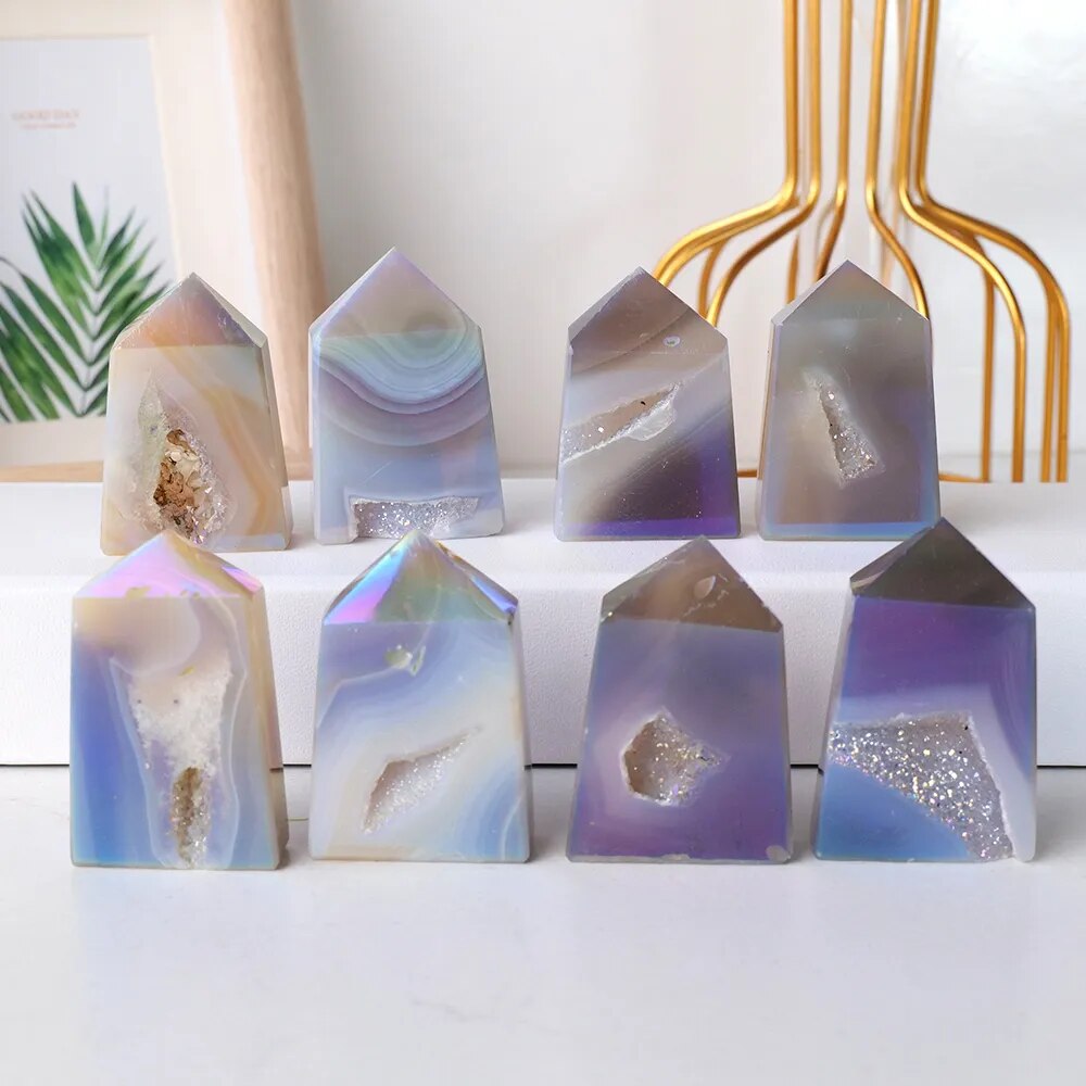 Natural Aura Agate Tower