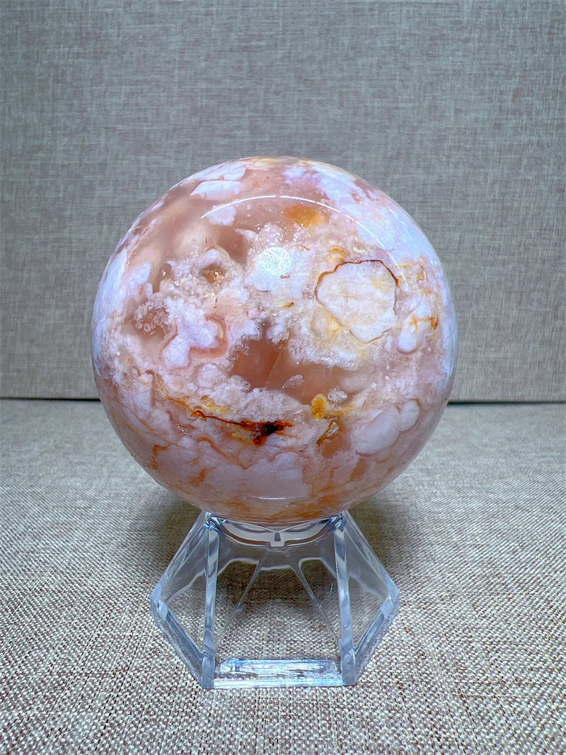 High Quality Natural Flower Agate Sphere