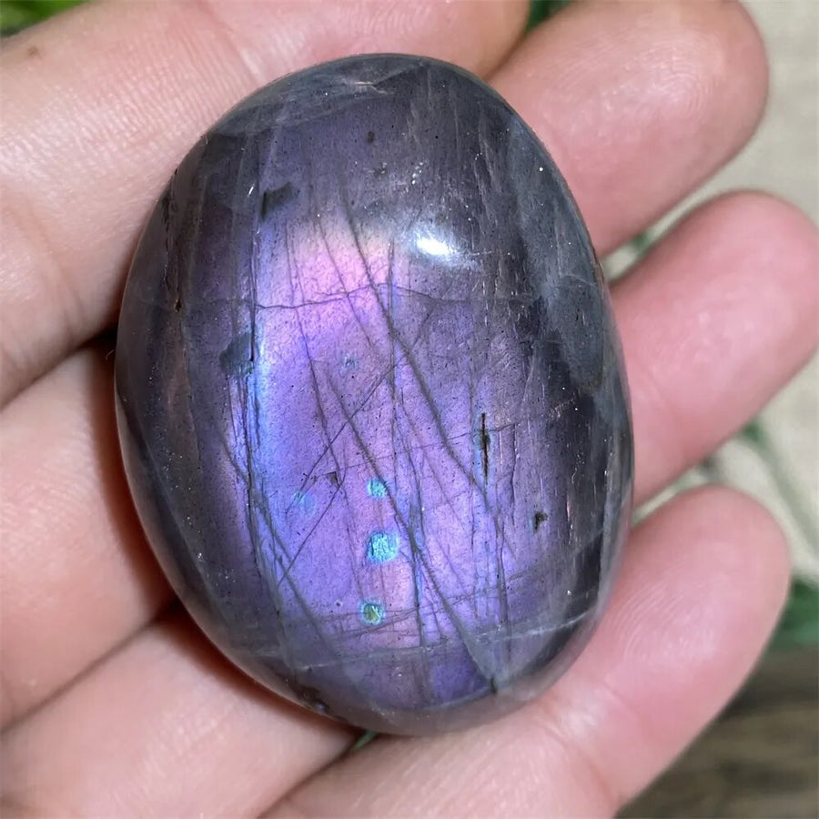 Labradorite Palm Purple Natural Stone Crystals Healing Wicca Wichcraft Meditation Minerals Ornaments Home Decoration