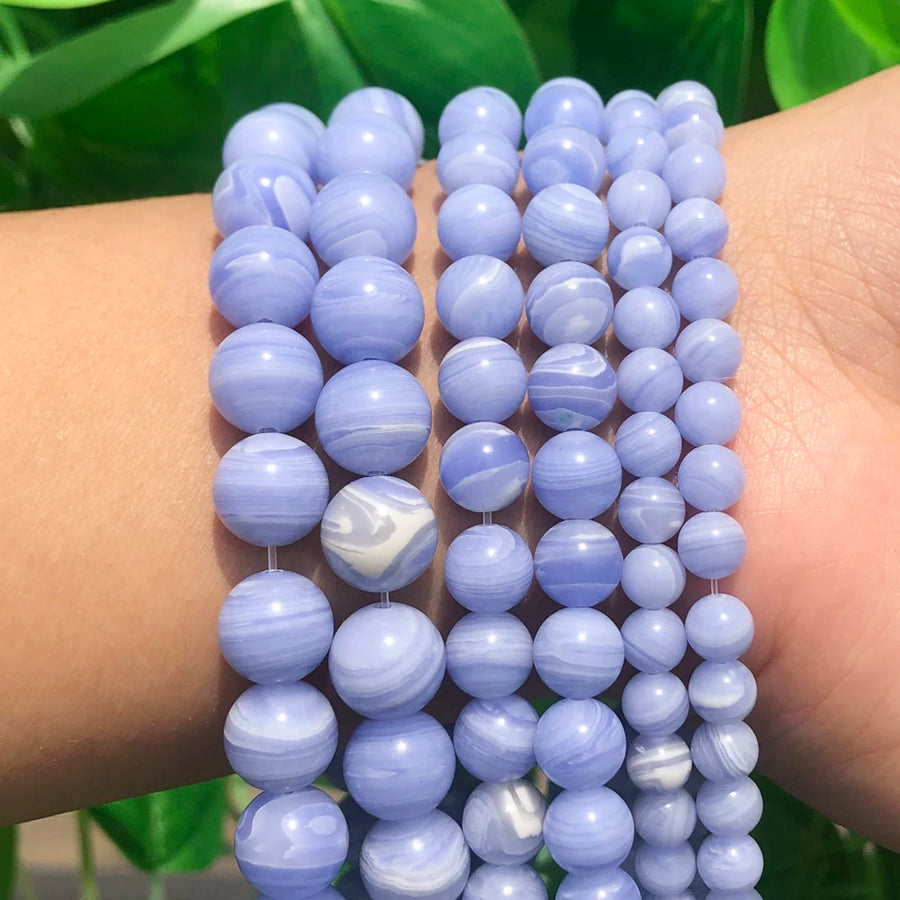 Natural Blue Lace Agate Bead