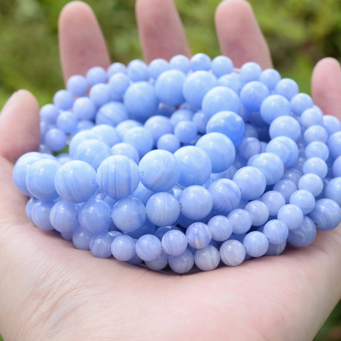 Natural Blue Lace Agate Bead