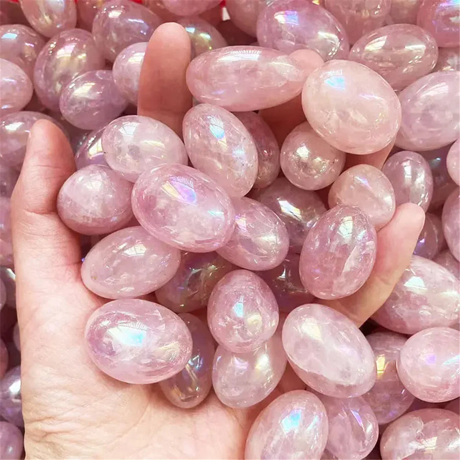 Wholesale Natural Aura Rose Quartz Tumble