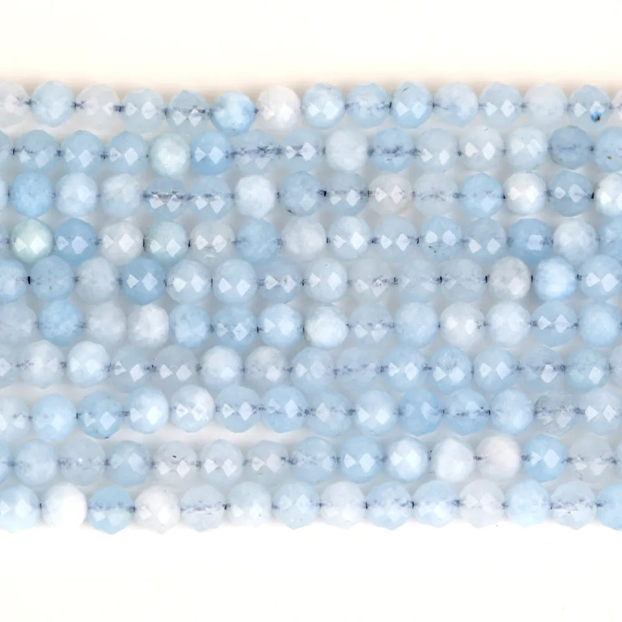 Natural Faceted Aquamarine Bead