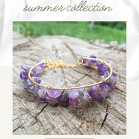 Amethyst Handmade Crystal Chip Bracelet Gemstone Bracelet