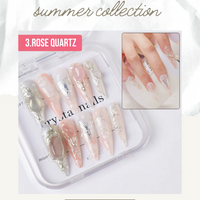 Rose Quartz Crystal Chip Nail