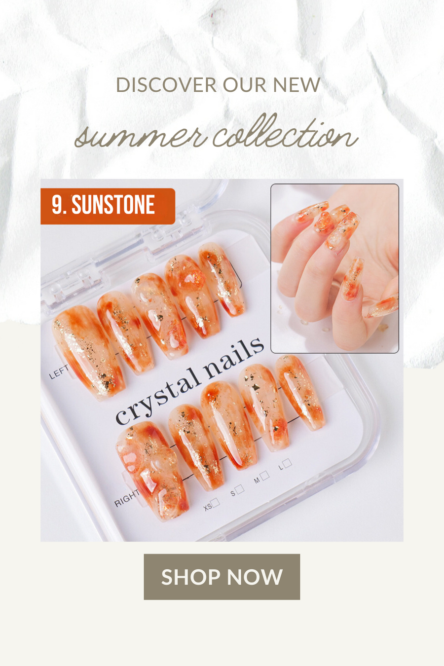 Sunstone Crystal Chip Nail